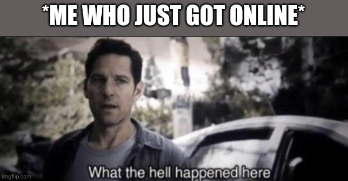What the hell happened here | *ME WHO JUST GOT ONLINE* | image tagged in what the hell happened here | made w/ Imgflip meme maker