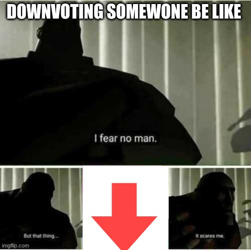 I fear no man | DOWNVOTING SOMEWONE BE LIKE | image tagged in i fear no man | made w/ Imgflip meme maker