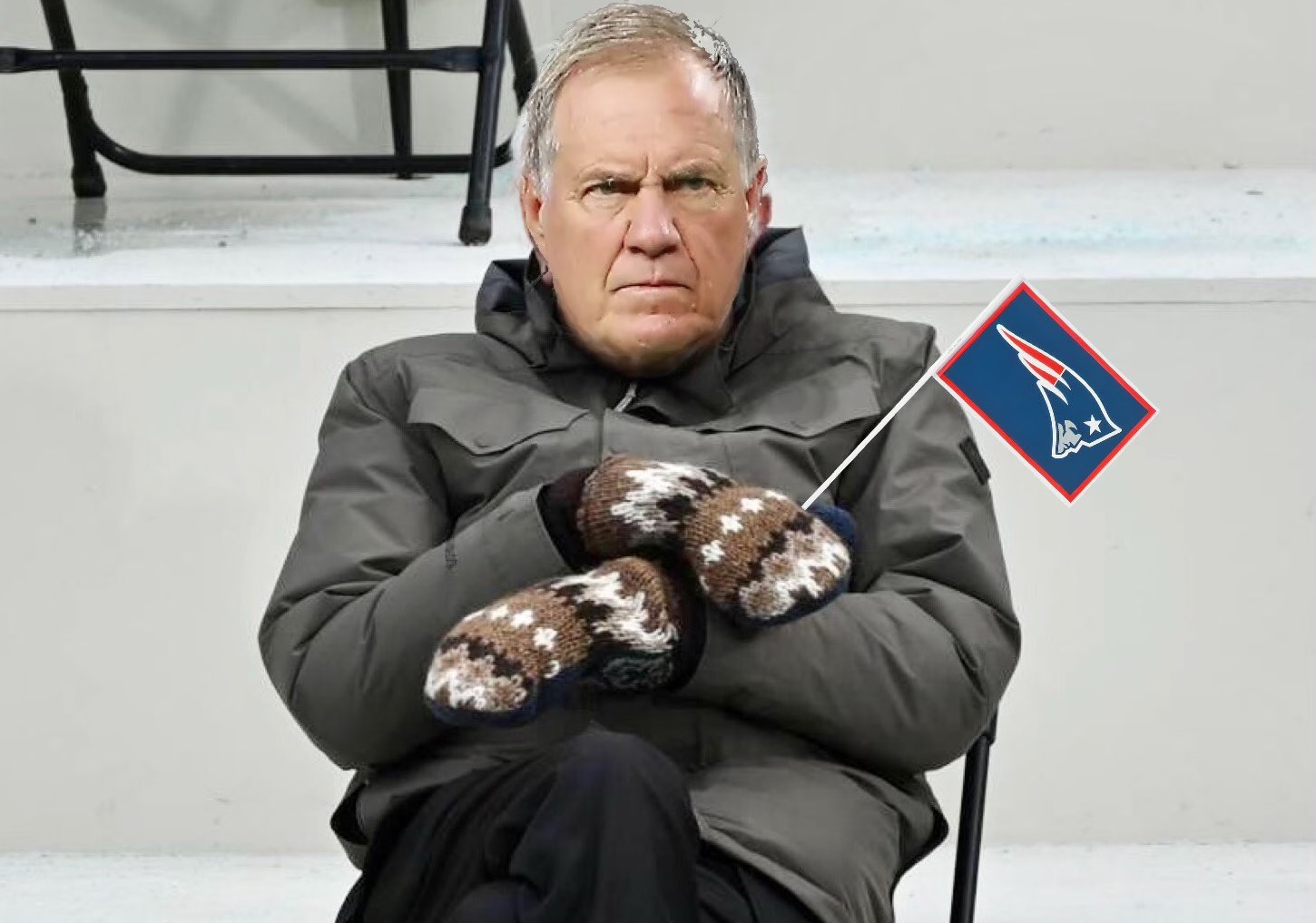 Bill Belichick's Mittens Blank Meme Template