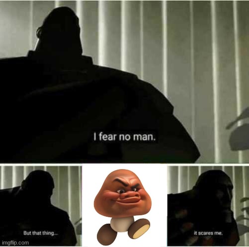 maui goomba | image tagged in i fear no man but that thing it scares me | made w/ Imgflip meme maker