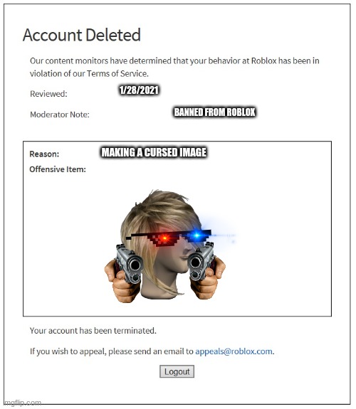 Roblox has a CURSED account DELETE IT? 