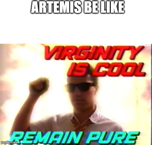idk lol we learning greek mythology in SS class | ARTEMIS BE LIKE | image tagged in blank white template,virginity is cool | made w/ Imgflip meme maker
