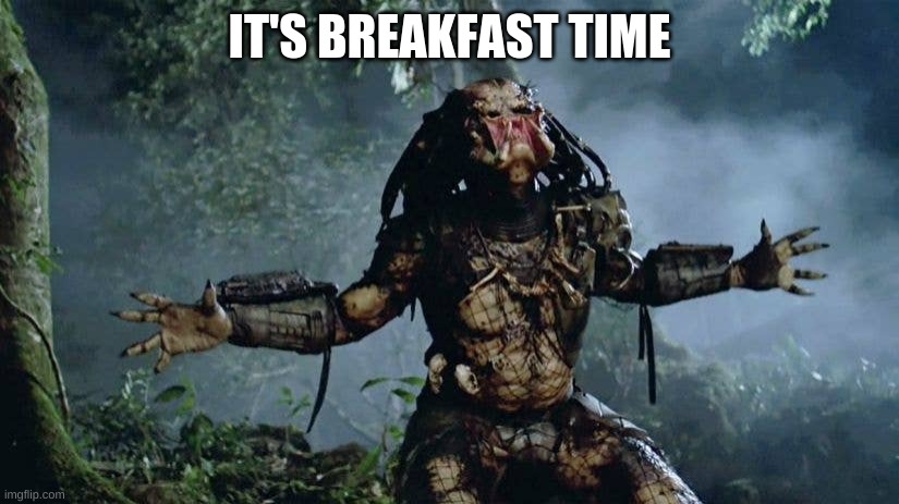 man | IT'S BREAKFAST TIME | image tagged in man | made w/ Imgflip meme maker
