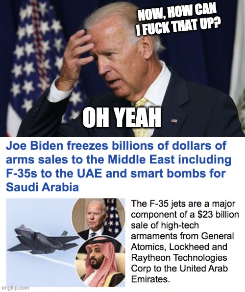 NOW, HOW CAN I FUCK THAT UP? OH YEAH | image tagged in joe biden worries | made w/ Imgflip meme maker