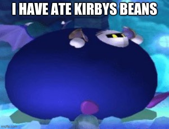 Fat Meta Knight | I HAVE ATE KIRBYS BEANS | image tagged in fat meta knight | made w/ Imgflip meme maker