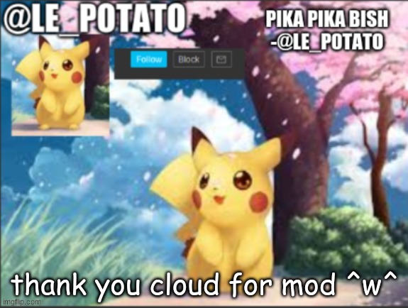 thank you cloud for mod ^w^ | made w/ Imgflip meme maker