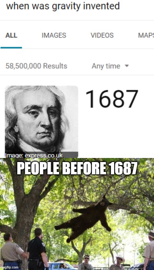zero gravity bear | PEOPLE BEFORE 1687 | image tagged in 1687,zero g,did u read the title,r my memes good | made w/ Imgflip meme maker