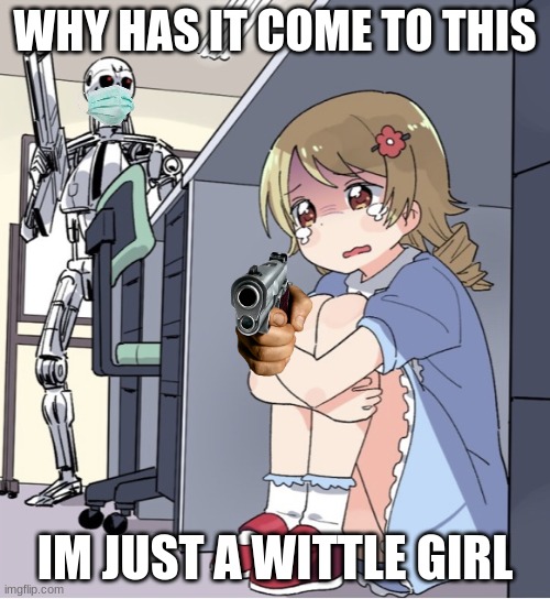 Anime Girl Hiding From Terminator Imgflip