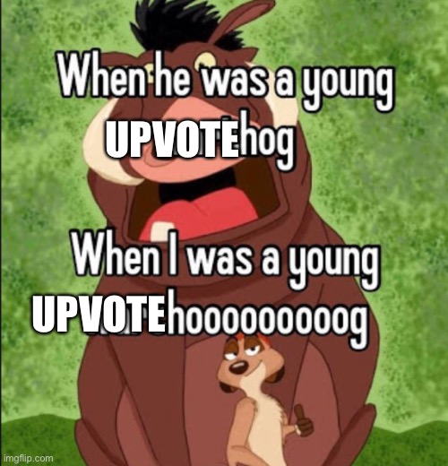 So tru | UPVOTE; UPVOTE | image tagged in young blank hoggg,funny | made w/ Imgflip meme maker