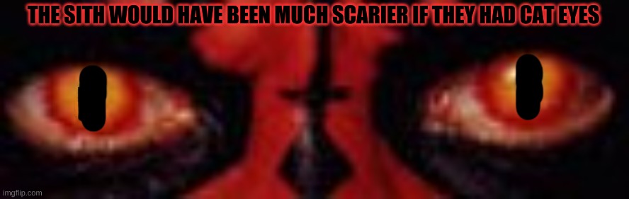 spooky | THE SITH WOULD HAVE BEEN MUCH SCARIER IF THEY HAD CAT EYES | made w/ Imgflip meme maker