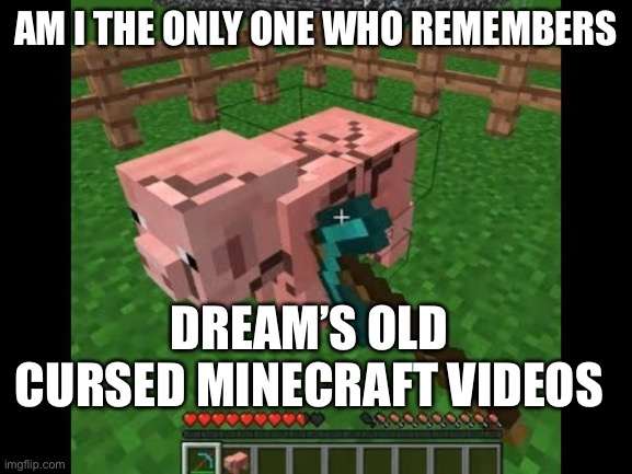 C u r s e d | AM I THE ONLY ONE WHO REMEMBERS; DREAM’S OLD CURSED MINECRAFT VIDEOS | image tagged in cursed image,cursed,memes,dream,gifs,minecraft | made w/ Imgflip meme maker