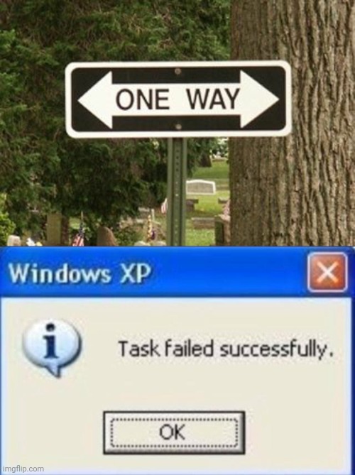 Two ways | image tagged in task failed successfully,memes,funny,stupid signs,one way | made w/ Imgflip meme maker