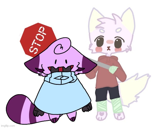 Art collab with Soxsii!! | image tagged in lol had to choose one of my short oc for this- | made w/ Imgflip meme maker