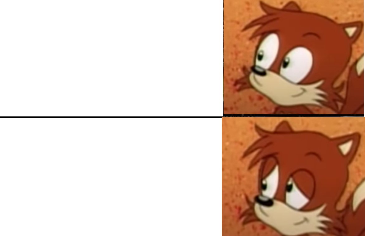 Happy and Sad Tails Blank Meme Template