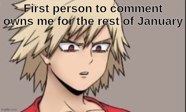 Unsettled Mistuki | First person to comment owns me for the rest of January | image tagged in unsettled mistuki | made w/ Imgflip meme maker