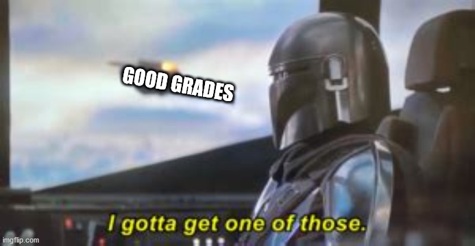 gotta get some of those | GOOD GRADES | image tagged in i gotta get one of those | made w/ Imgflip meme maker