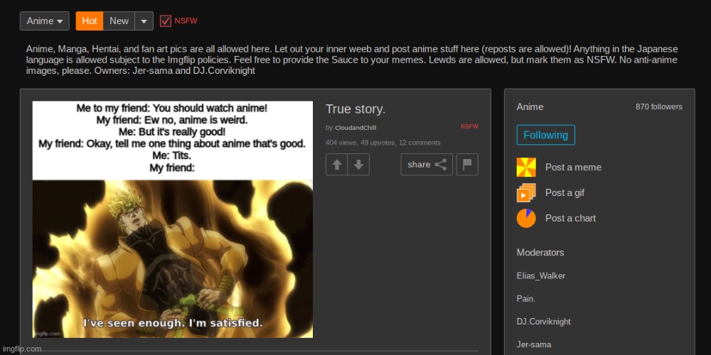 Heck yess front page on anime :D | made w/ Imgflip meme maker