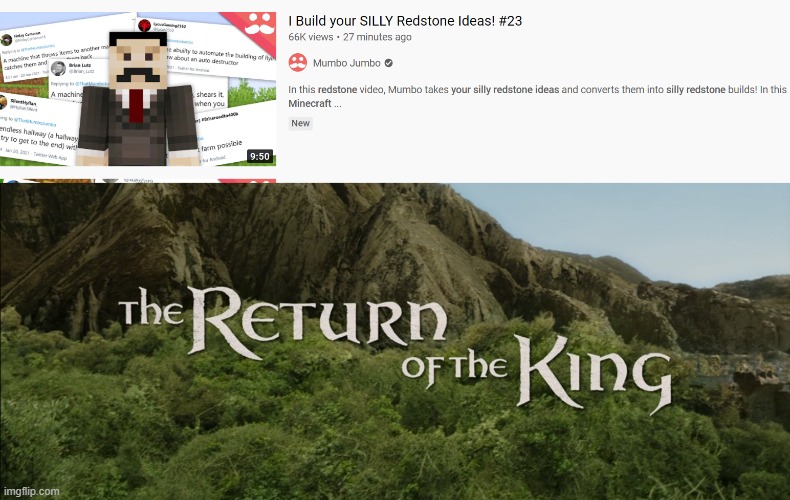 Return of the King | image tagged in return of the king | made w/ Imgflip meme maker