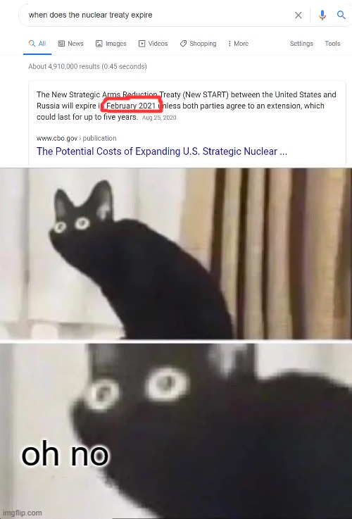 Hopefully this won't happen... | oh no | image tagged in oh no black cat | made w/ Imgflip meme maker