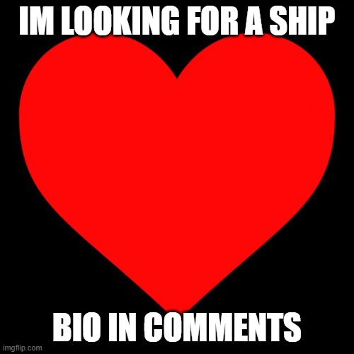 idk | IM LOOKING FOR A SHIP; BIO IN COMMENTS | image tagged in heart | made w/ Imgflip meme maker
