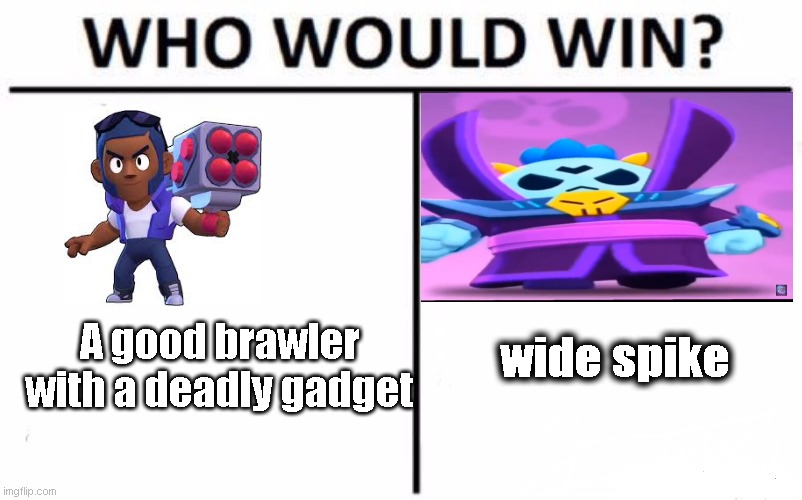 who would win? | wide spike; A good brawler with a deadly gadget | image tagged in memes,who would win,spike,brawl stars,star wars | made w/ Imgflip meme maker