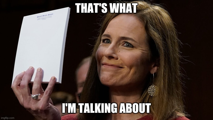 Amy Coney Barrett Note Pad | THAT'S WHAT I'M TALKING ABOUT | image tagged in amy coney barrett note pad | made w/ Imgflip meme maker