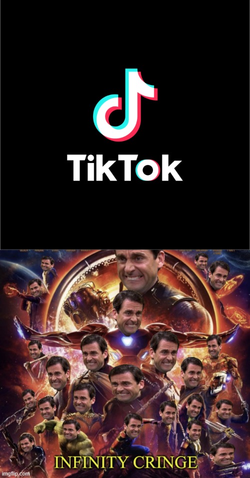 image tagged in tiktok logo,infinity cringe | made w/ Imgflip meme maker