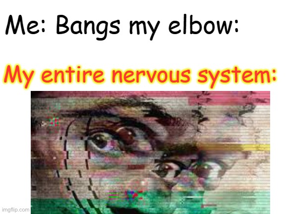 image tagged in nervous,system,glitch,pls,stop,can you hear me now | made w/ Imgflip meme maker