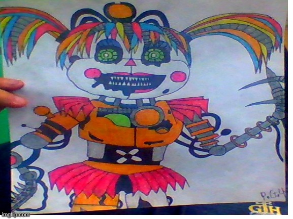 Scrap Baby Art I Made-...(A.K.A Scarara By Me And My Friends-...) | image tagged in fnaf | made w/ Imgflip meme maker