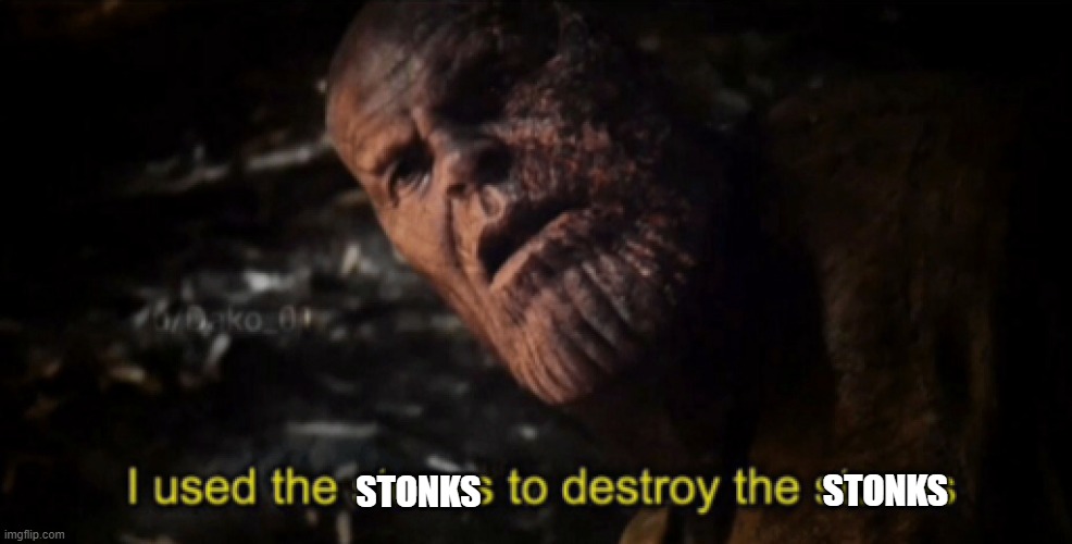 I used the stones to destroy the stones | STONKS; STONKS | image tagged in i used the stones to destroy the stones,memes | made w/ Imgflip meme maker