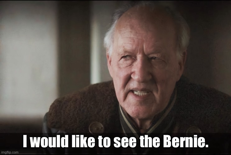 I would like to see the bernie | I would like to see the Bernie. | image tagged in bernie,mandalorian | made w/ Imgflip meme maker