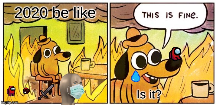 This Is Fine Meme | 2020 be like; Is it? | image tagged in memes,this is fine | made w/ Imgflip meme maker