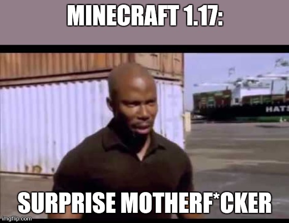 Surprise motherf*ucker | MINECRAFT 1.17: SURPRISE MOTHERF*CKER | image tagged in surprise motherf ucker | made w/ Imgflip meme maker