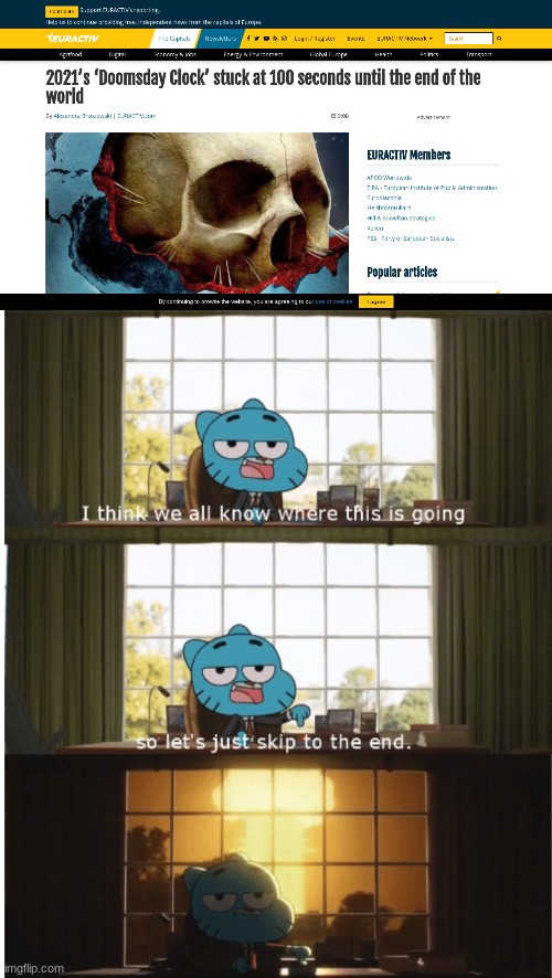 gumball has thought ahead of time! | image tagged in i think we all know where this is going,funny,memes | made w/ Imgflip meme maker