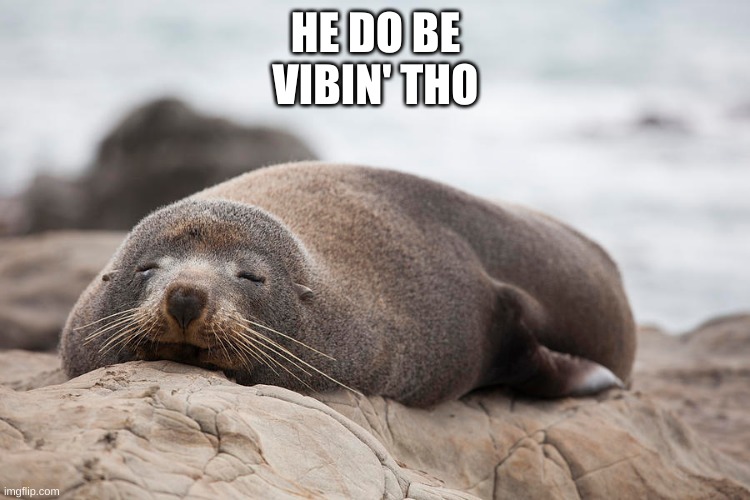 He do be vibin tho | HE DO BE VIBIN' THO | image tagged in lazy | made w/ Imgflip meme maker