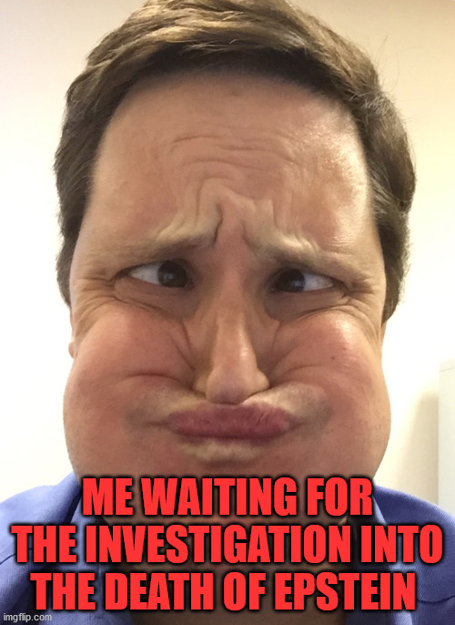 Holding my Breath | ME WAITING FOR THE INVESTIGATION INTO THE DEATH OF EPSTEIN | image tagged in holding breath | made w/ Imgflip meme maker
