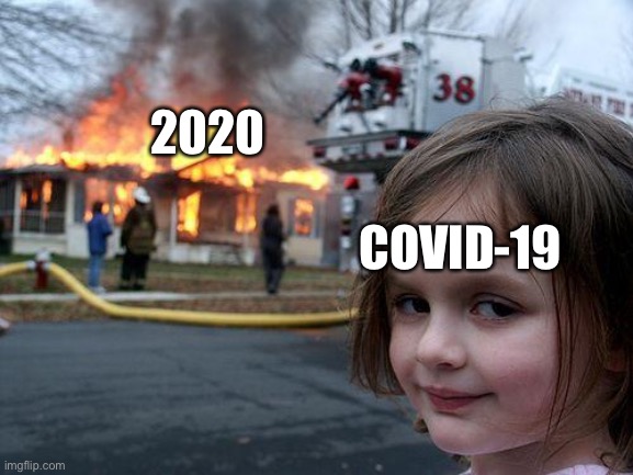 What Covid did to us | 2020; COVID-19 | image tagged in memes,disaster girl | made w/ Imgflip meme maker