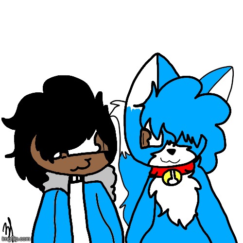 I drew myself next to my fursona | made w/ Imgflip meme maker