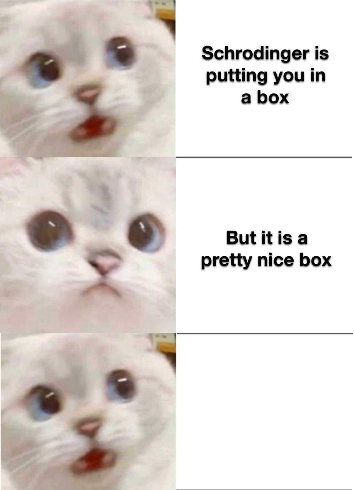 shrodinger 3 pane react Blank Meme Template