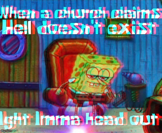 ⚠I'm starting to learn that some images look better inverted no matter what 3D glasses you're using. | image tagged in 3d,church,christianity,religion,spongebob ight imma head out,spongebob | made w/ Imgflip meme maker