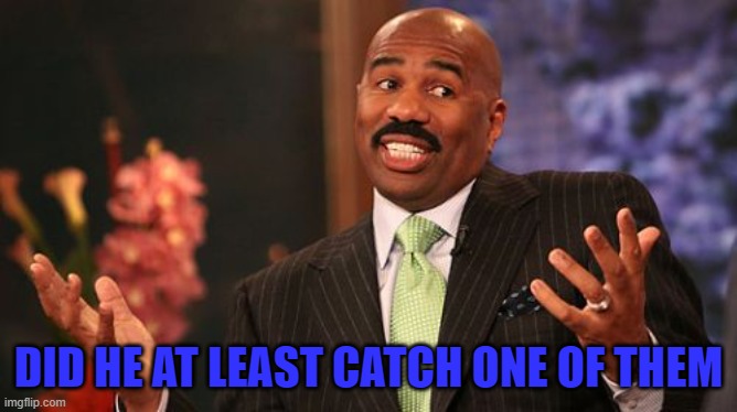 Steve Harvey Meme | DID HE AT LEAST CATCH ONE OF THEM | image tagged in memes,steve harvey | made w/ Imgflip meme maker