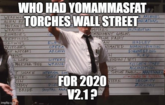 Who had | WHO HAD YOMAMMASFAT
TORCHES WALL STREET; FOR 2020
V2.1 ? | image tagged in who had | made w/ Imgflip meme maker