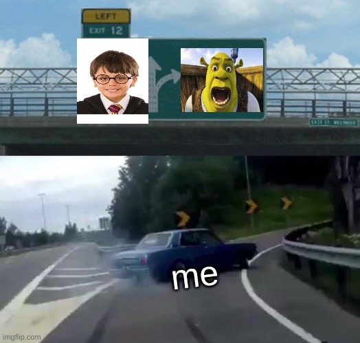 Left Exit 12 Off Ramp Meme | me | image tagged in memes,left exit 12 off ramp | made w/ Imgflip meme maker