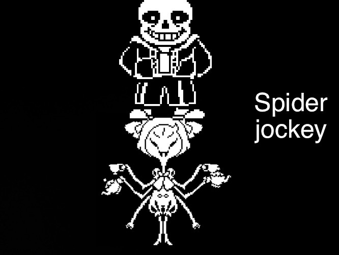 Spider Jockey | Spider jockey | image tagged in minecraft,blank black,memes,undertale,sans undertale,muffet | made w/ Imgflip meme maker