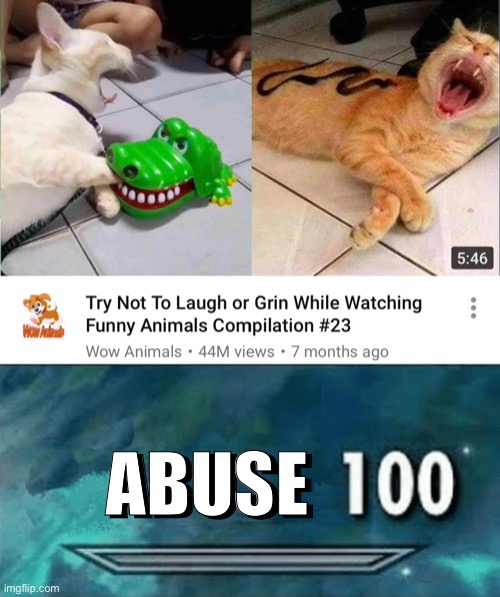 My gosh that’s blatant abuse lol | ABUSE; ABUSE | image tagged in skyrim skill meme,funny,memes,animal abuse,animals,dark | made w/ Imgflip meme maker