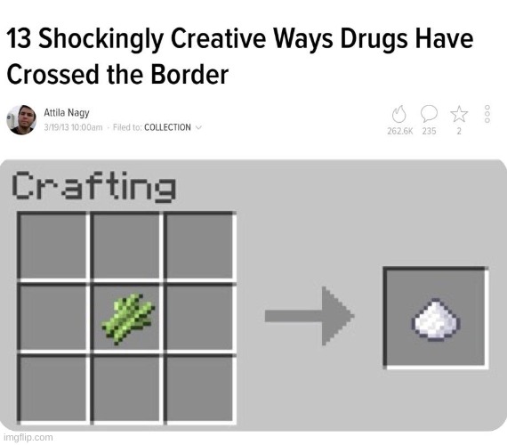 you dont say? | image tagged in memes,funny,minecraft,drugs,synthesis | made w/ Imgflip meme maker