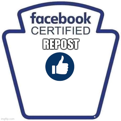 Facebook certified expert badge 1 | REPOST | image tagged in facebook certified expert badge 1 | made w/ Imgflip meme maker