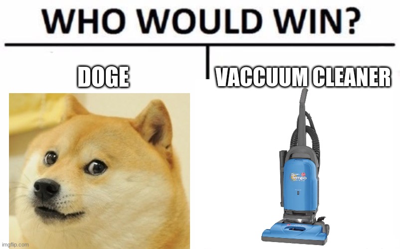 Who Would Win? | DOGE; VACCUUM CLEANER | image tagged in memes,who would win | made w/ Imgflip meme maker