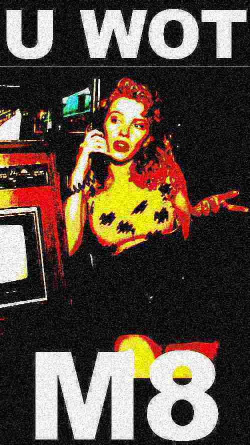 Kylie phone u wot m8 deep-fried 2 Blank Meme Template