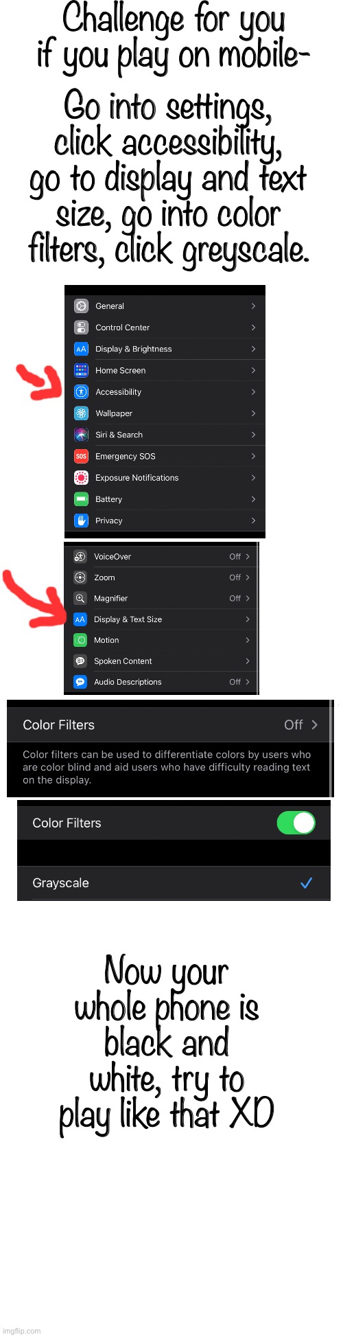 It’s so hard tho lol | Challenge for you if you play on mobile-; Go into settings, click accessibility, go to display and text size, go into color filters, click greyscale. Now your whole phone is black and white, try to play like that XD | image tagged in long blank white | made w/ Imgflip meme maker